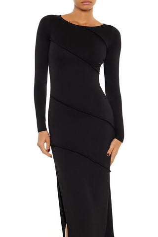 Asymmetrical Slit Midi Dress