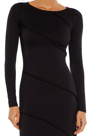 Asymmetrical Slit Midi Dress