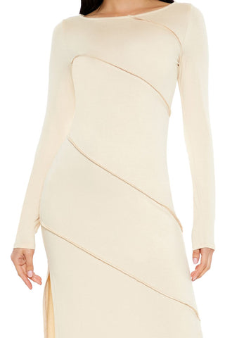 Asymmetrical Slit Midi Dress