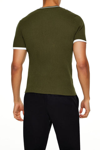Sweater-Knit Ringer Tee