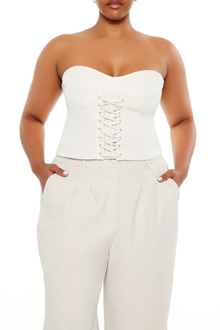 Plus Size Lace-Up Tube Top