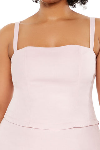 Plus Size Poplin Smocked Cami