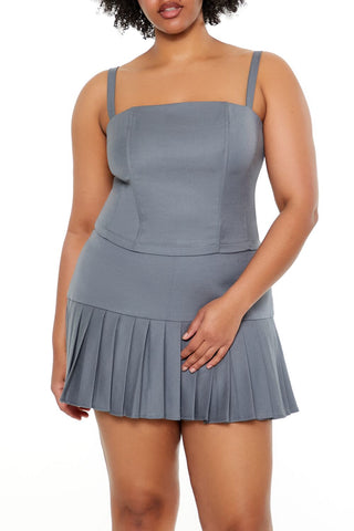 Plus Size Poplin Smocked Cami