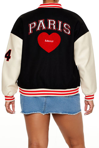 Plus Size Paris Varsity Jacket