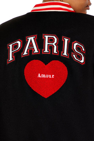 Plus Size Paris Varsity Jacket