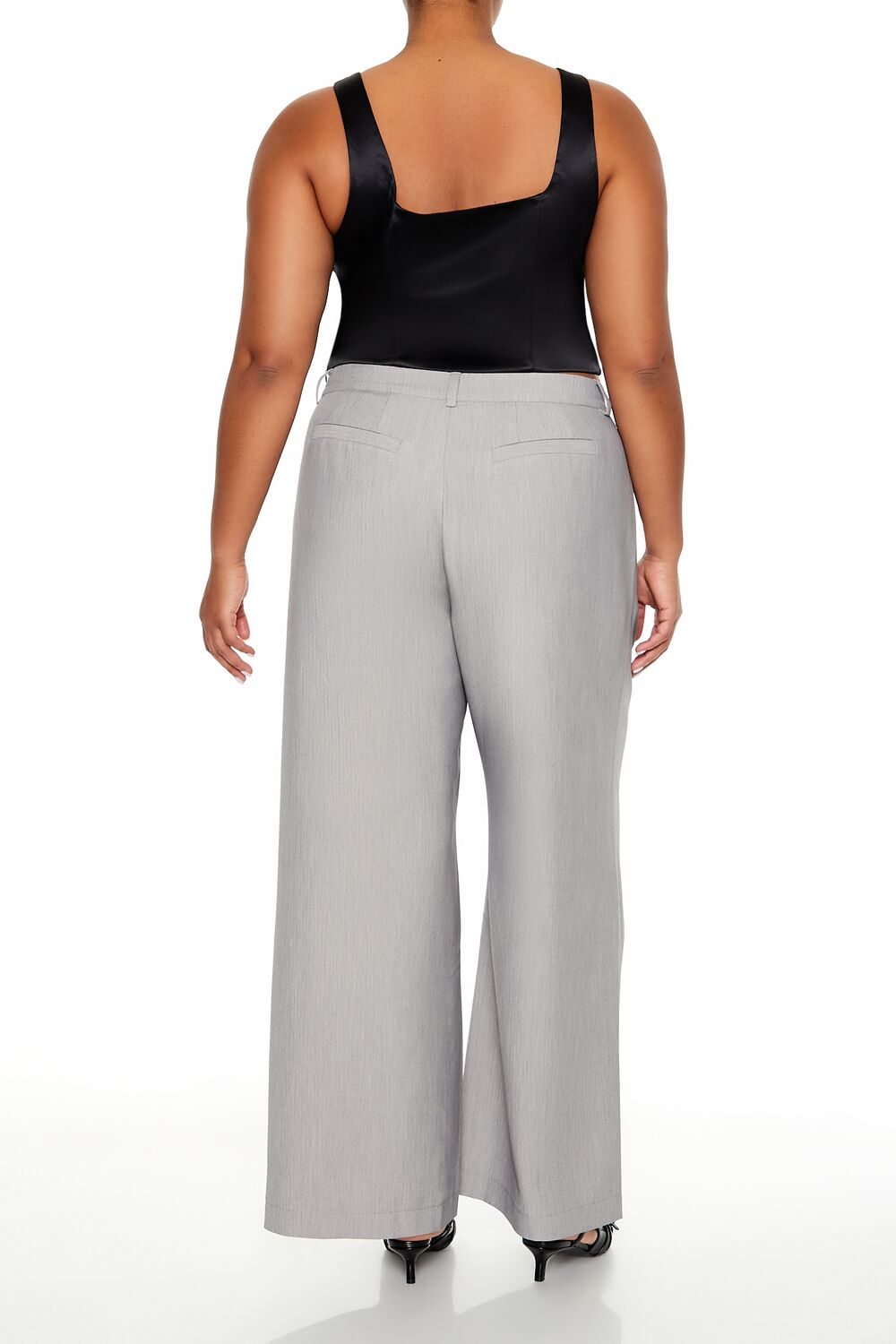  Forever 21 Plus Size Wide-Leg Pants - grey - Bonton