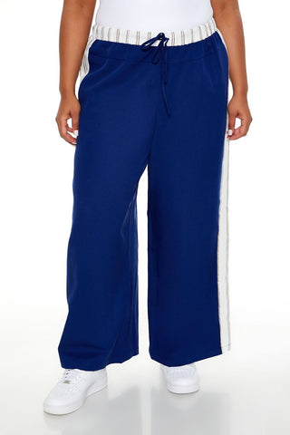 Plus Size Striped Wide-Leg Pants