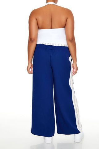Plus Size Striped Wide-Leg Pants