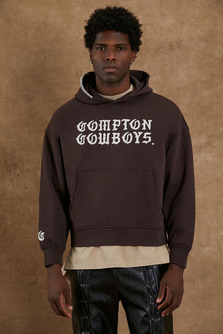  Forever 21 Unisex Compton Cowboys Graphic Hoodie - brown multi - Bonton