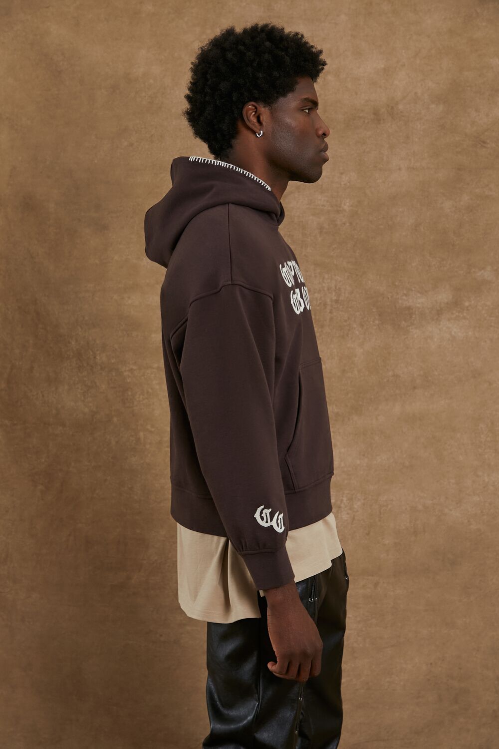  Forever 21 Unisex Compton Cowboys Graphic Hoodie - brown multi - Bonton