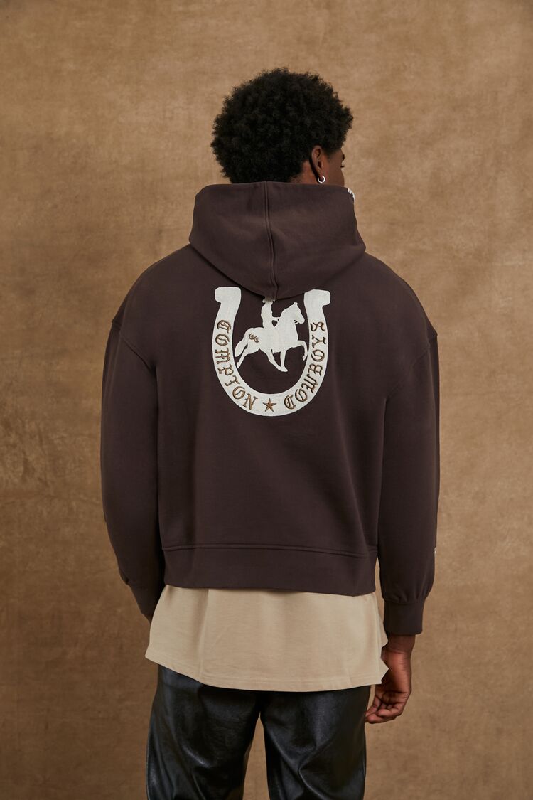  Forever 21 Unisex Compton Cowboys Graphic Hoodie - brown multi - Bonton