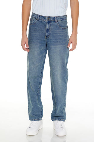 Mid-Rise Straight Jeans