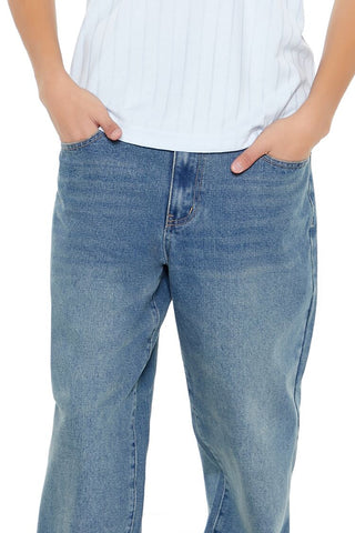 Mid-Rise Straight Jeans