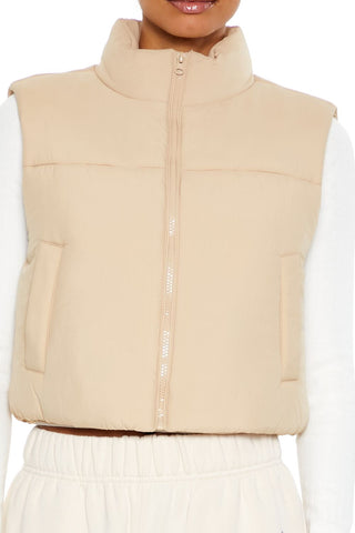 Quilted Cropped Puffer Vest