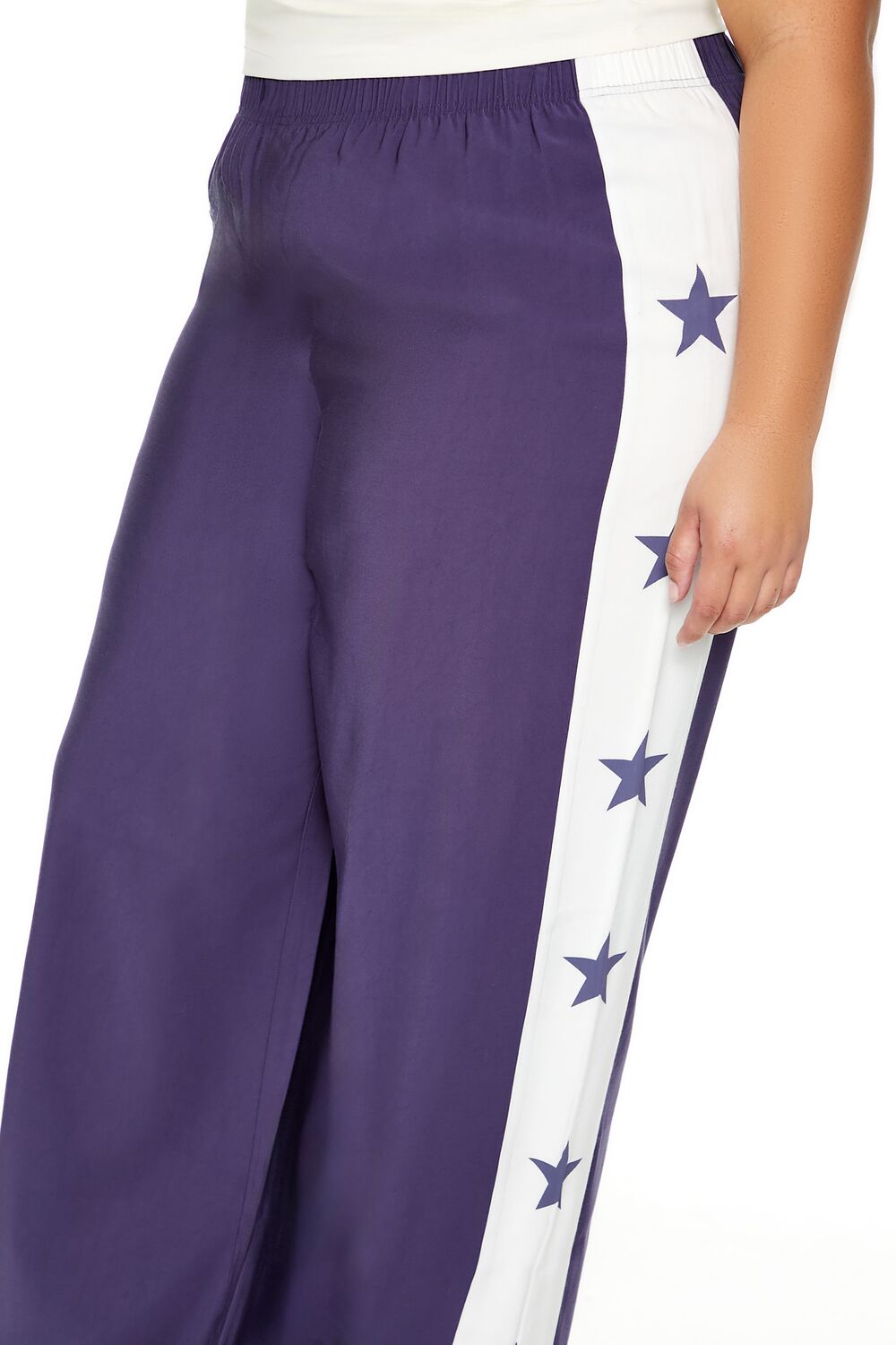  Forever 21 Plus Size Star Striped Pants - blue-white - Bonton