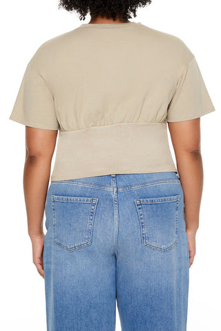 Plus Size Cropped Bustier Tee