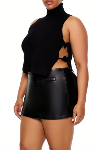 Plus Size Sweater-Knit Crop Top