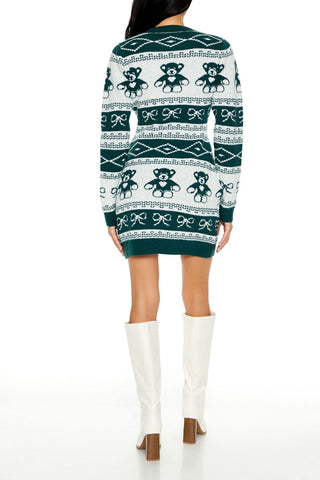 Fair Isle Mini Sweater Dress