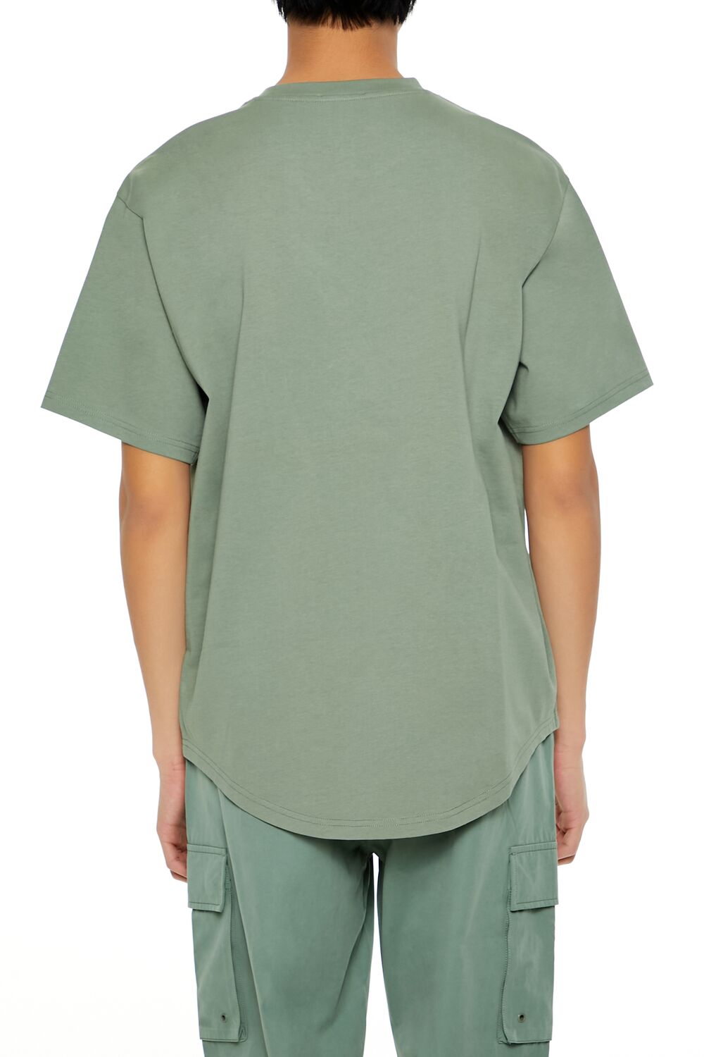  Forever 21 Cotton Curved-Hem Tee - sage - Bonton