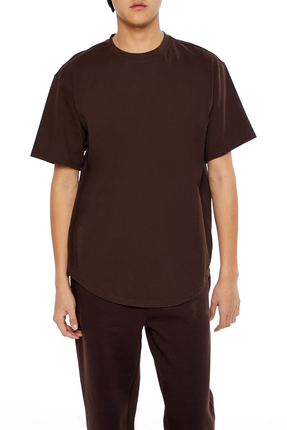  Forever 21 Cotton Curved-Hem Tee - sage - Bonton