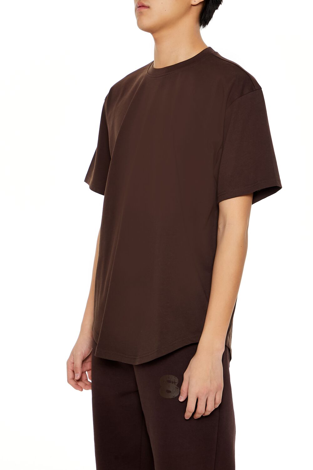  Forever 21 Cotton Curved-Hem Tee - sage - Bonton
