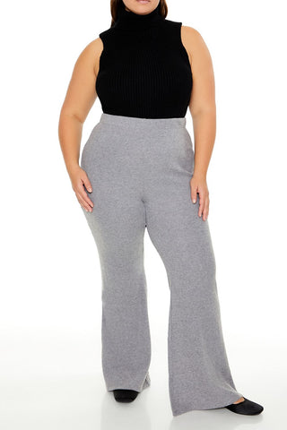 Plus Size Ribbed Flare Pants