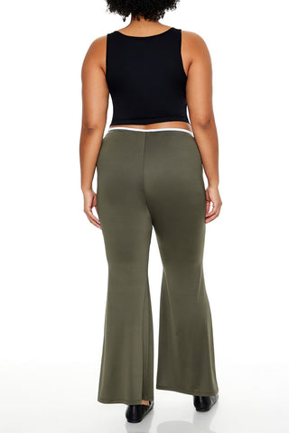 Plus Size Tie-Waist Flare Leggings