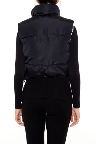 Toggle Drawstring Cropped Vest