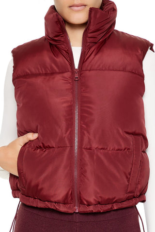 Toggle Drawstring Cropped Vest