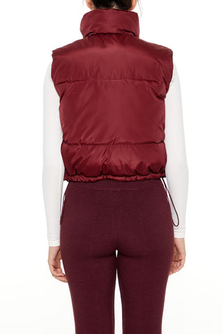 Toggle Drawstring Cropped Vest
