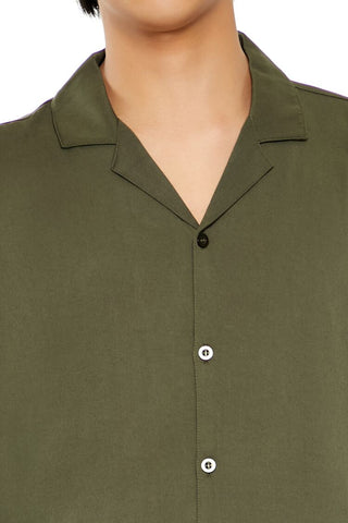 Rayon Cuban-Collar Shirt