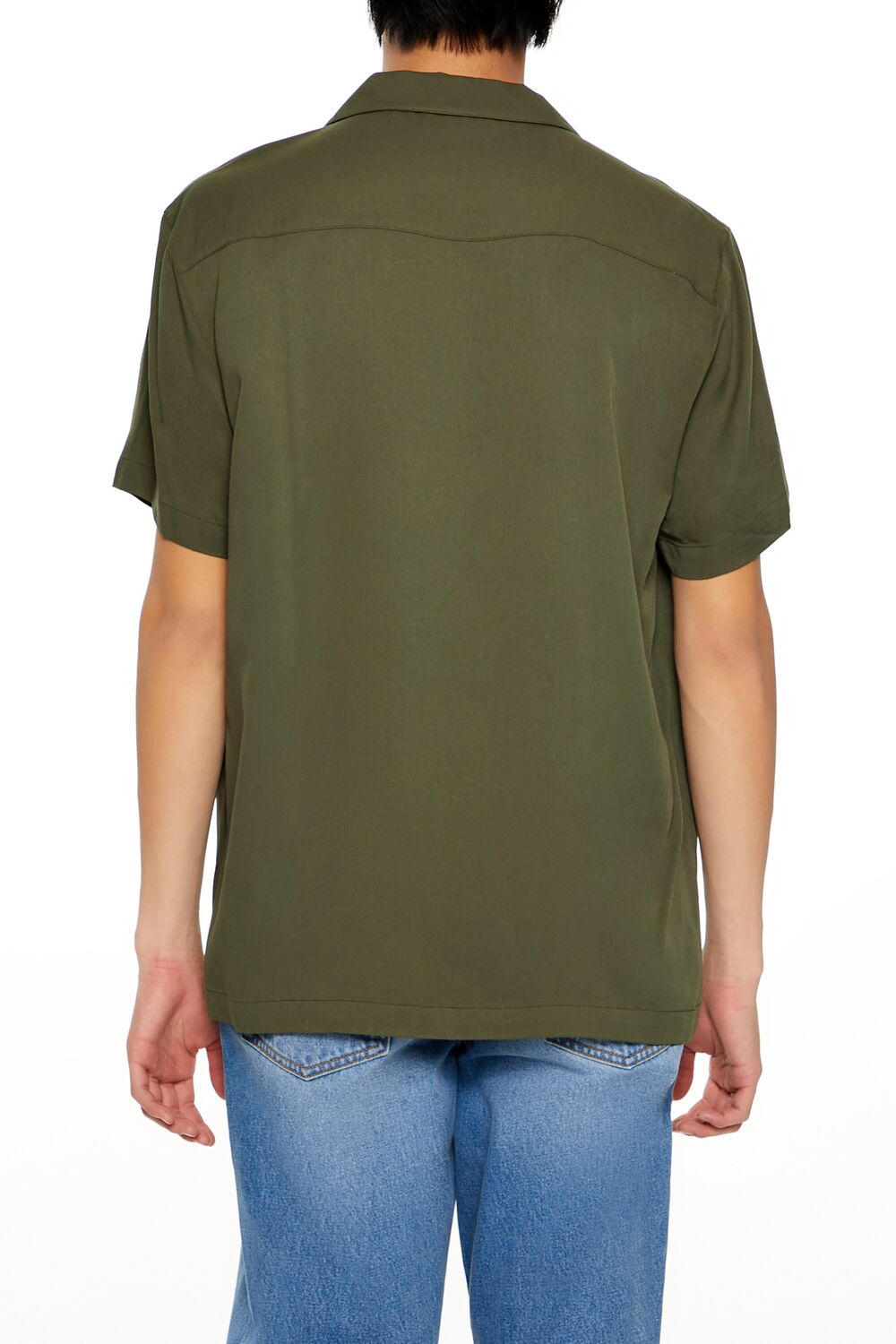  Forever 21 Rayon Cuban-Collar Shirt - taupe - Bonton