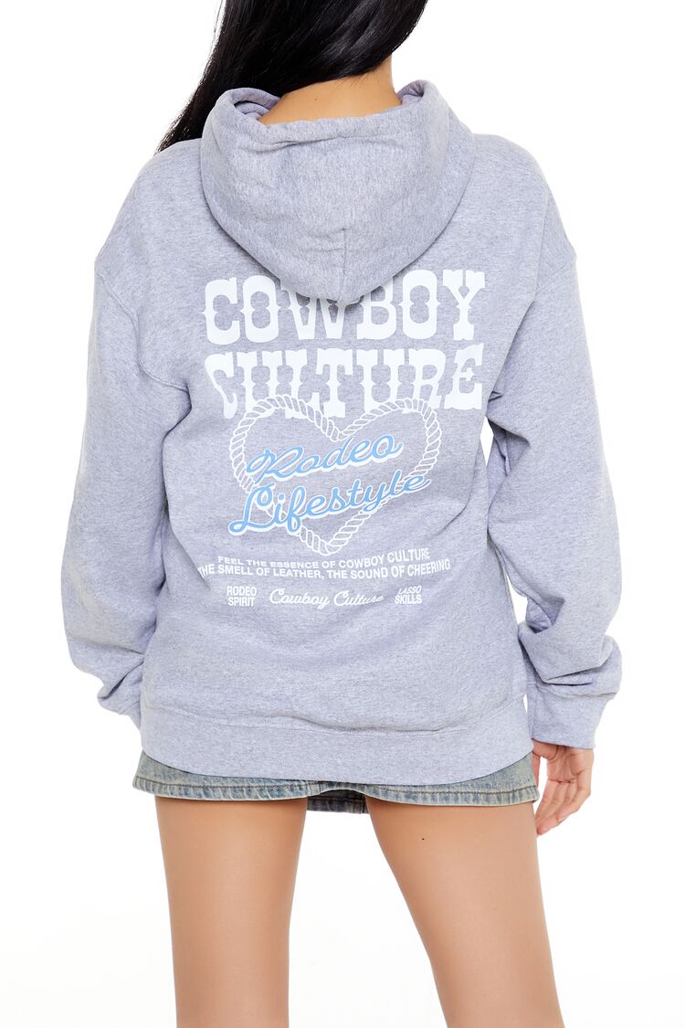  Forever 21 Cowboy Culture Graphic Hoodie - heather grey - Bonton