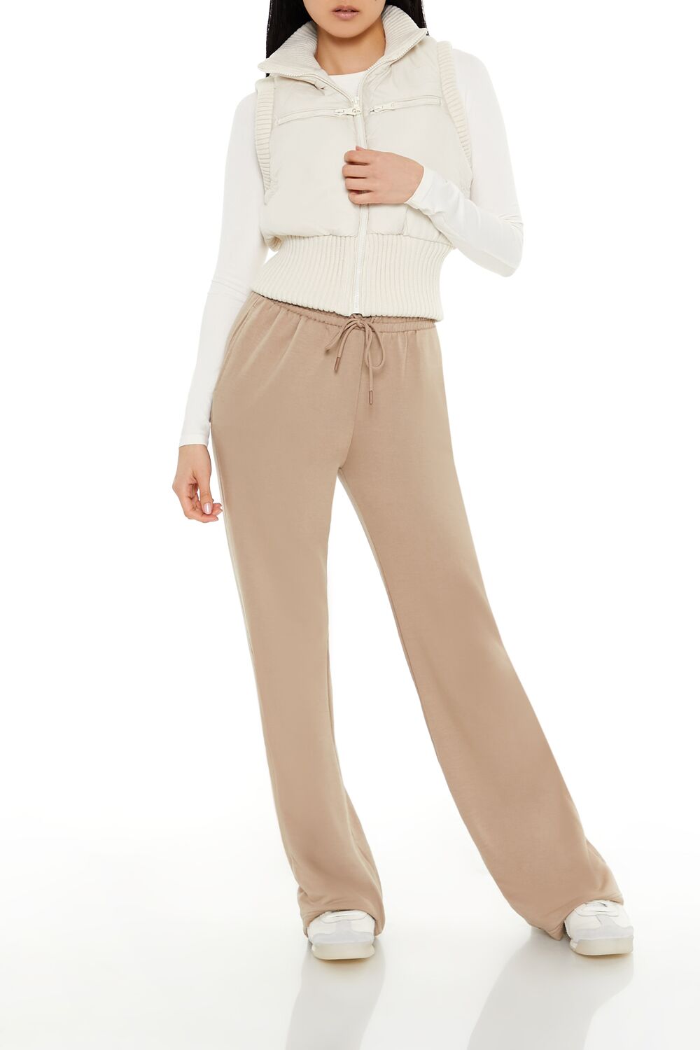  Forever 21 Cropped Zip-Up Vest - black - Bonton