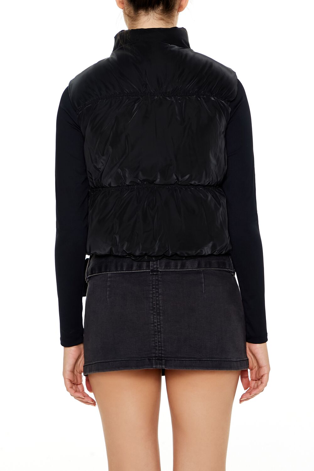  Forever 21 Quilted Puffer Vest - black-swatch - Bonton