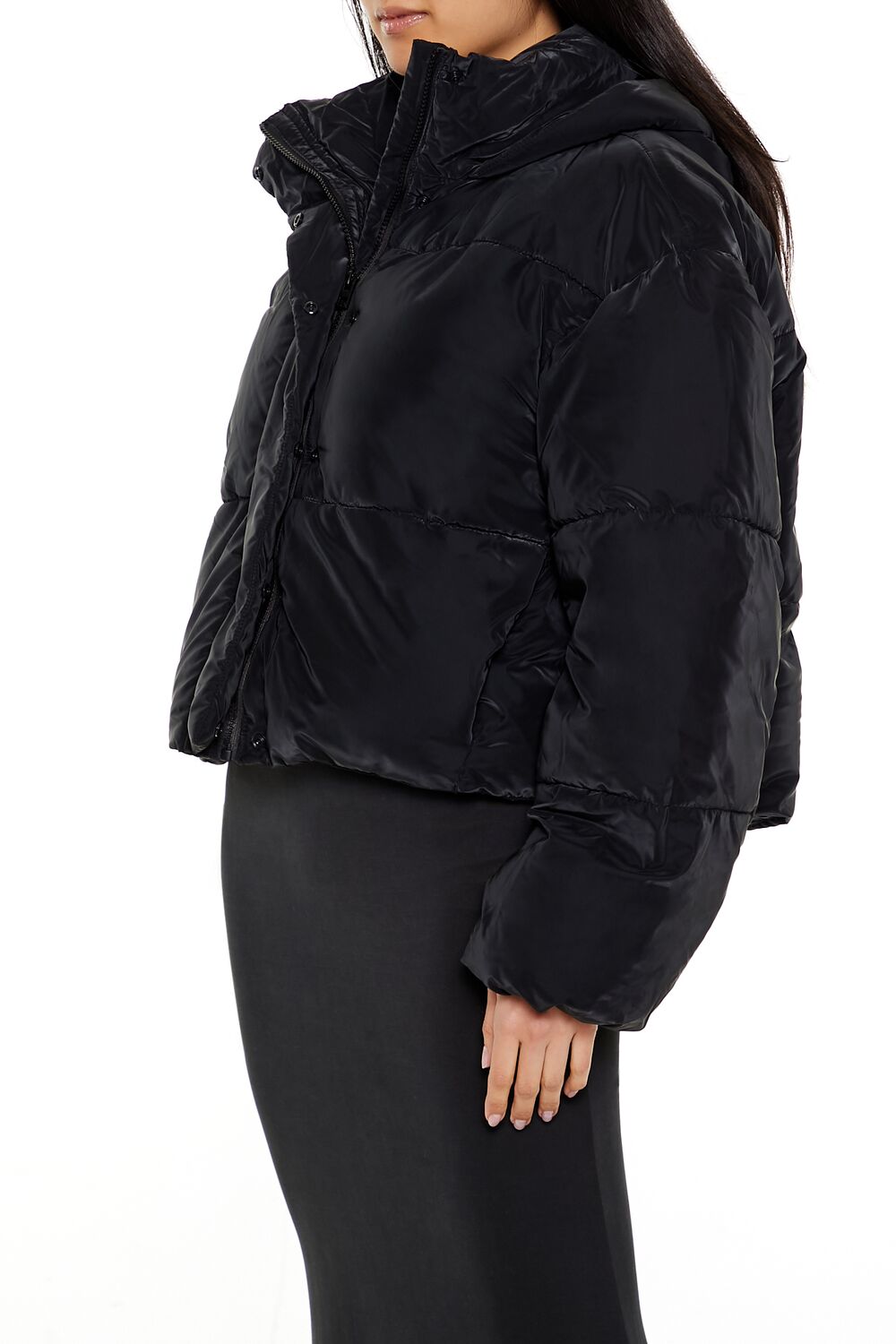  Forever 21 Hooded Puffer Jacket - black-swatch - Bonton