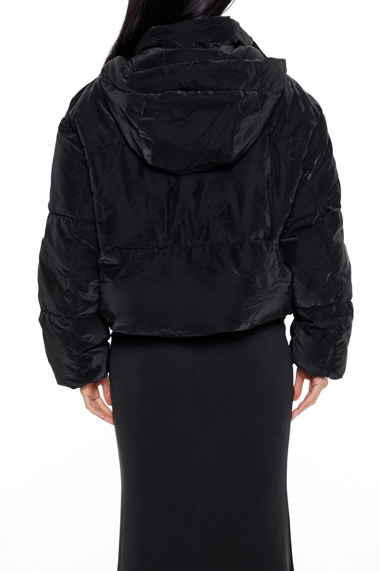  Forever 21 Hooded Puffer Jacket - black-swatch - Bonton