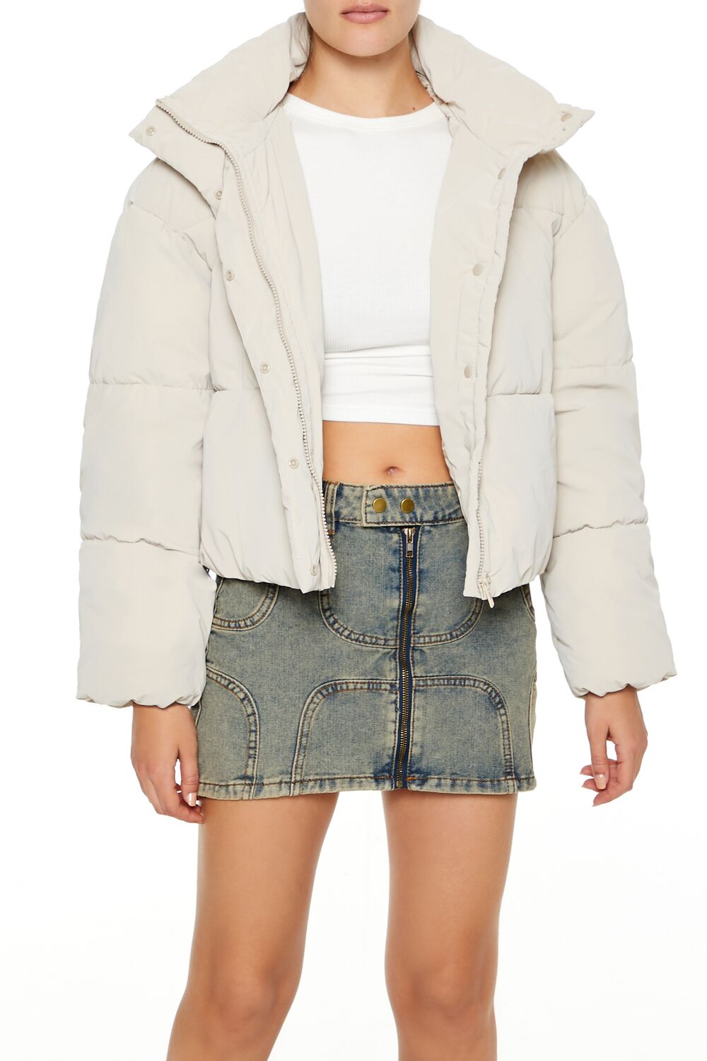  Forever 21 Hooded Puffer Jacket - black-swatch - Bonton