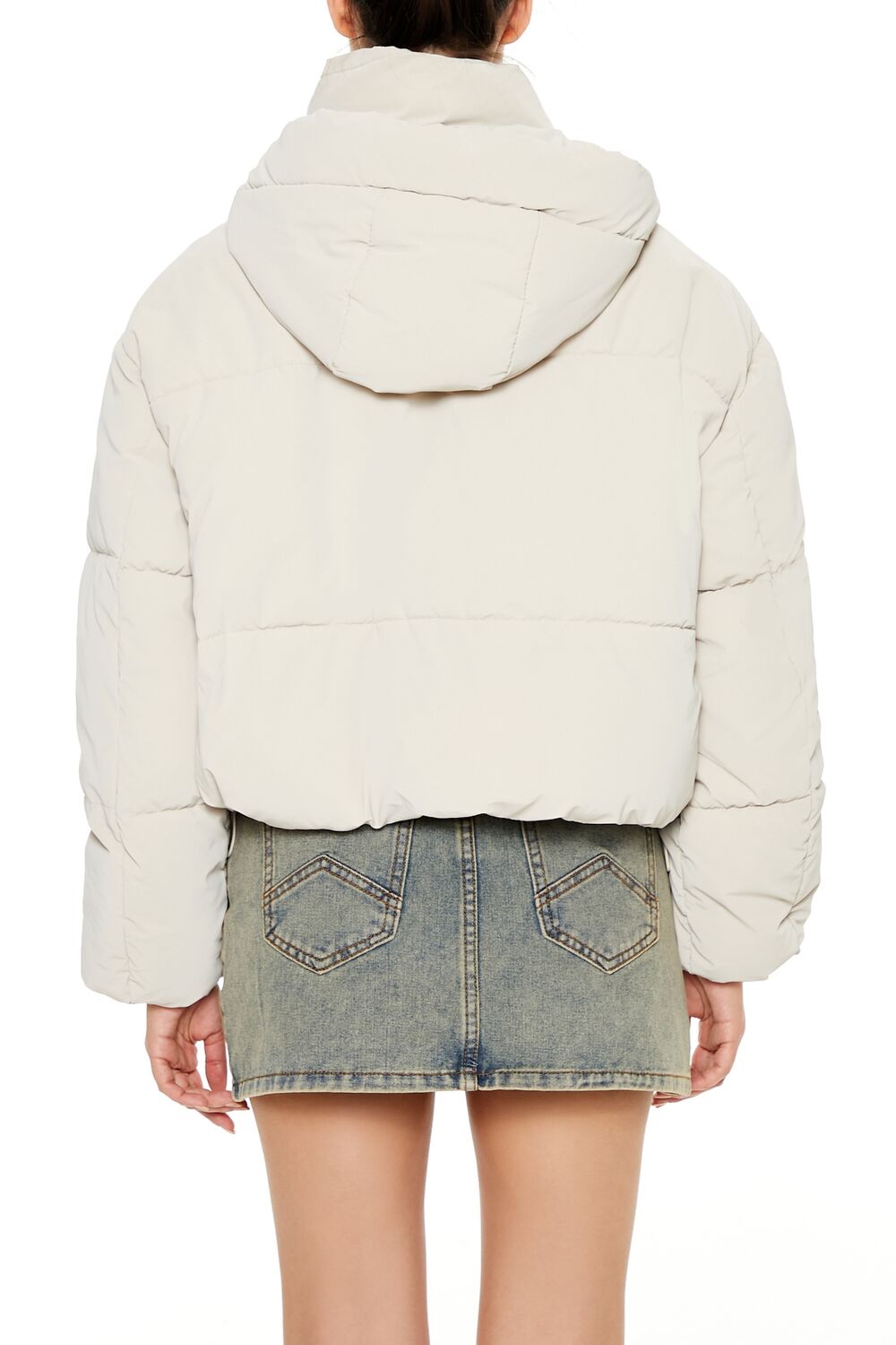  Forever 21 Hooded Puffer Jacket - black-swatch - Bonton