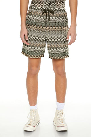 Multi Zigzag Drawstring Shorts