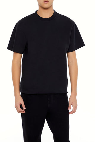 Athletic Cropped Short-Sleeve Raw-Cut Tee