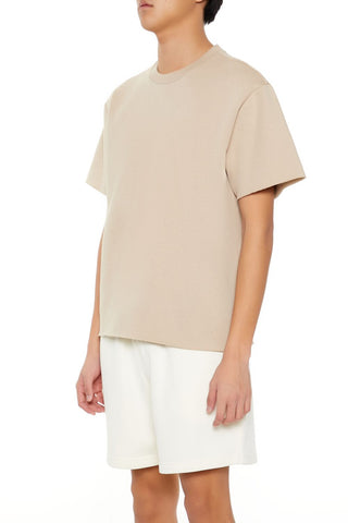 Athletic Cropped Short-Sleeve Raw-Cut Tee