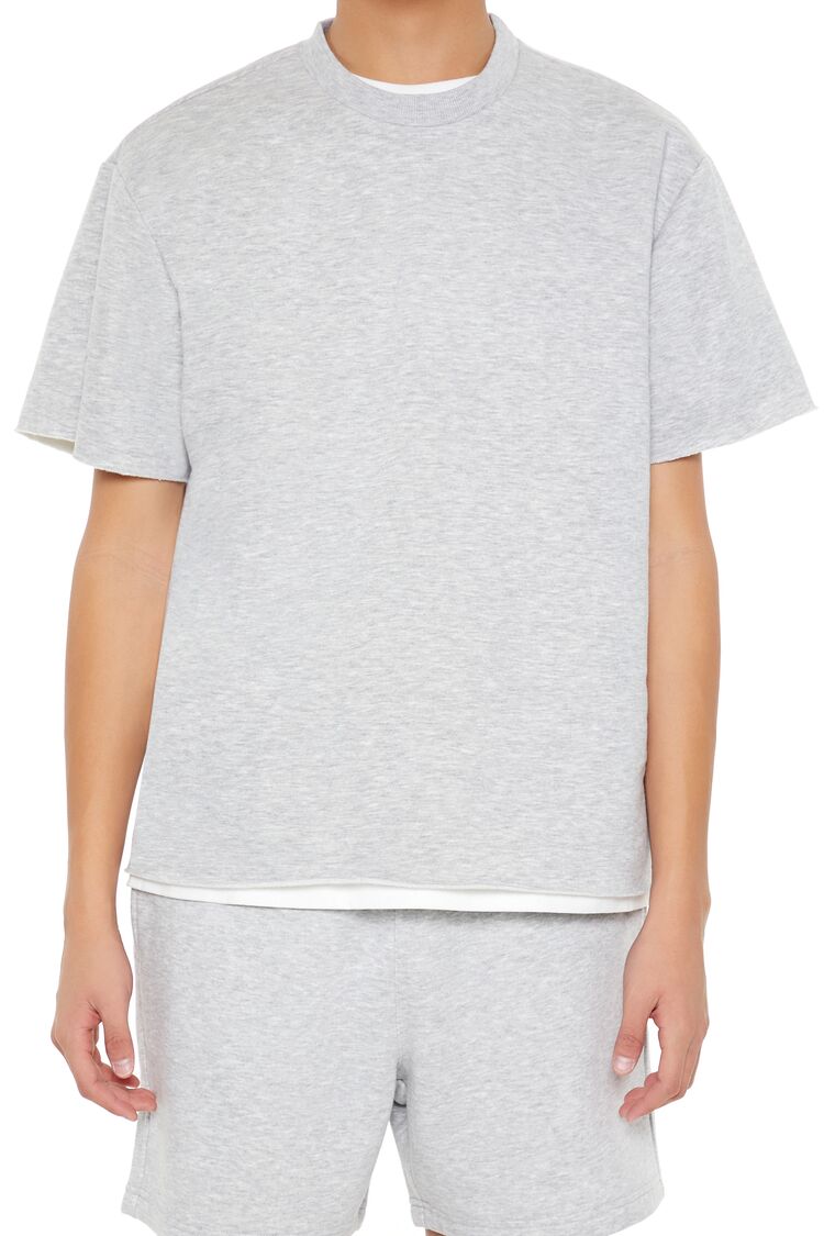  Forever 21 Athletic Cropped Short-Sleeve Raw-Cut Tee - black - Bonton