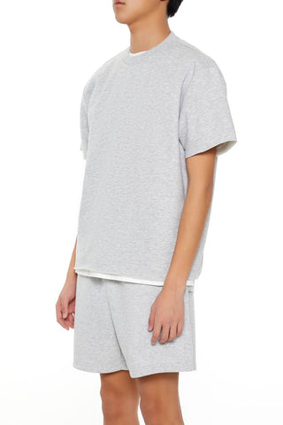 Athletic Cropped Short-Sleeve Raw-Cut Tee