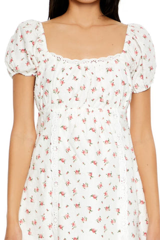 Clip Dot Rose Mini Babydoll Dress