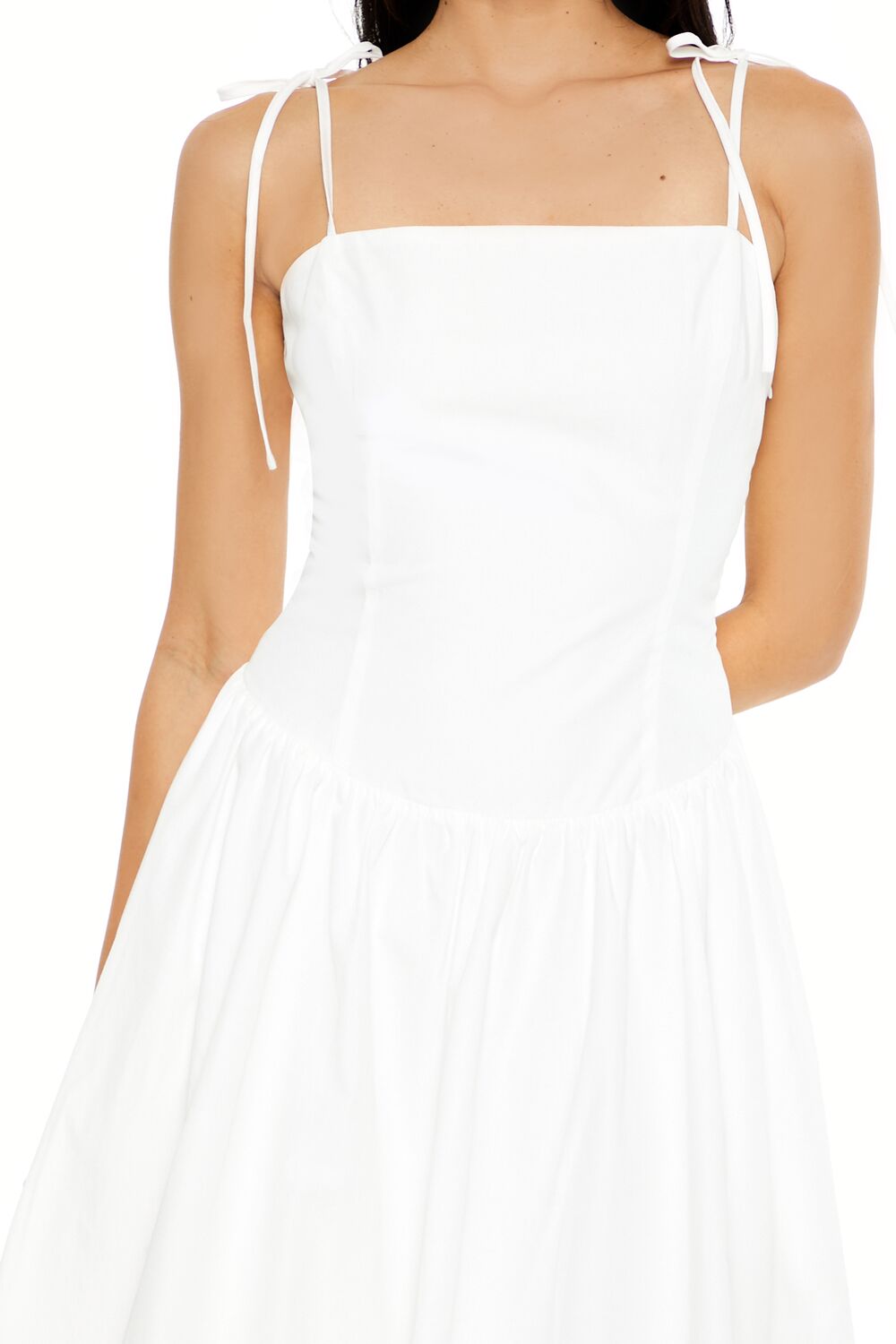  Forever 21 Bubble-Hem Tie-Strap Midi Dress - turtle-green-swatch - Bonton