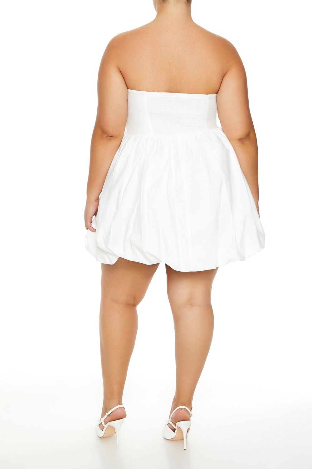  Forever 21 Plus Size Bubble-Hem Mini Dress - white - Bonton