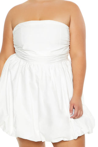 Plus Size Bubble-Hem Mini Dress