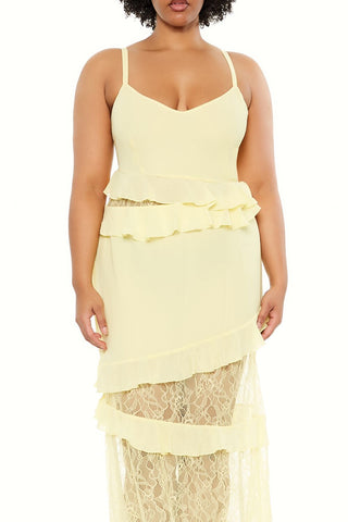 Plus Size Ruffle Maxi Dress