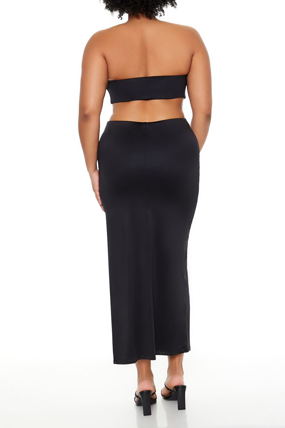  Forever 21 Plus Size Cutout Maxi Tube Dress - black - Bonton